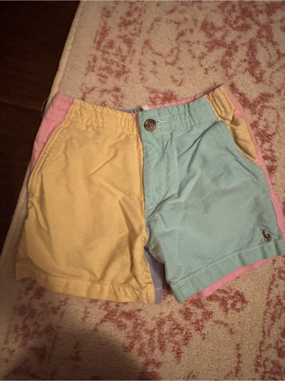 Polo Colorblock Pastel Kids Shorts in Yellow, Blue & Pink
